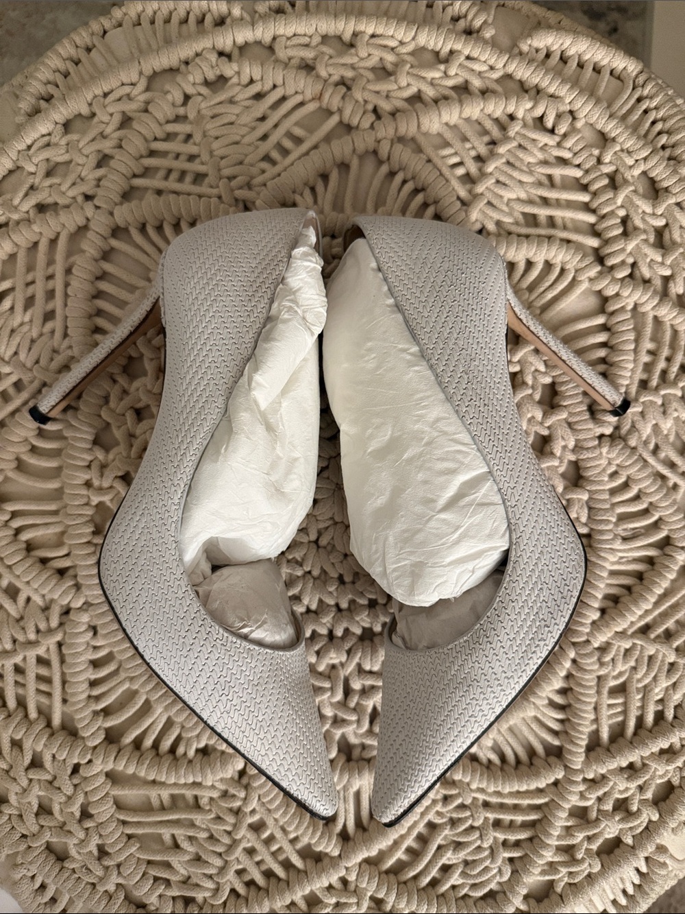 Jimmy Choo Romy 100 Embossed Leather Heel